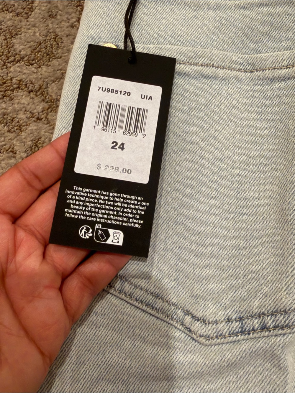 7 For All Mankind Ultra High Rise Cropped Joe in Maui SIZE 24/25 NWT! - Picture 13 of 14